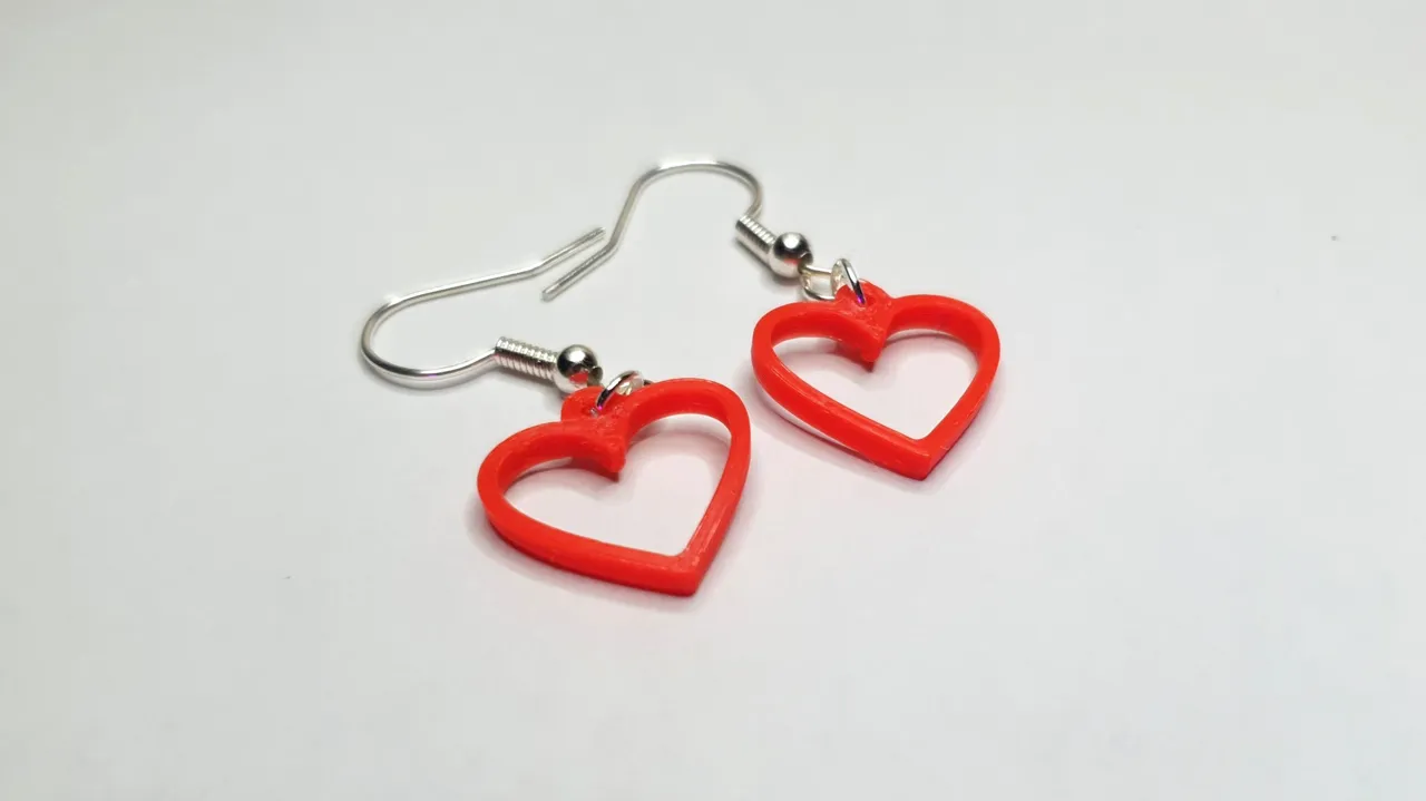 Simple Heart Earrings view 3