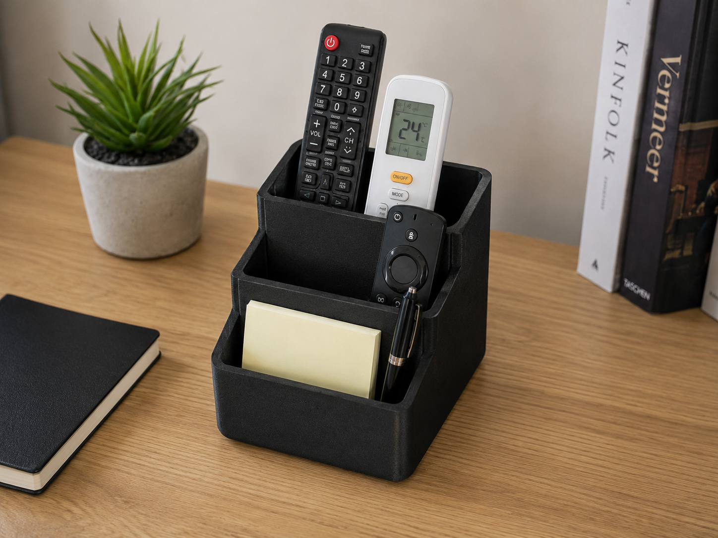 3 Compartment Remote Control & Desk Organizer