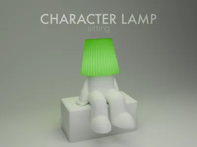 Character Lamp - Sitting (Bambu LED Kit)