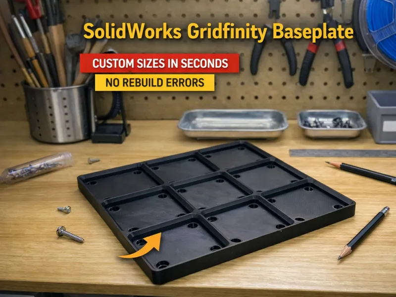 SolidWorks Gridfinity Base - Error-Free Parametric