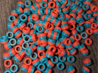 Two color pony bead 6mmx9mm