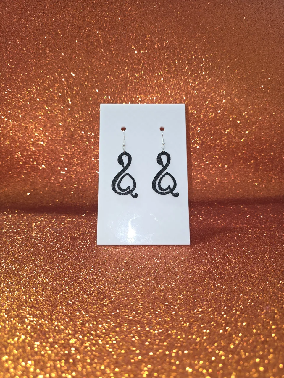 Swan music heart earrings view 2