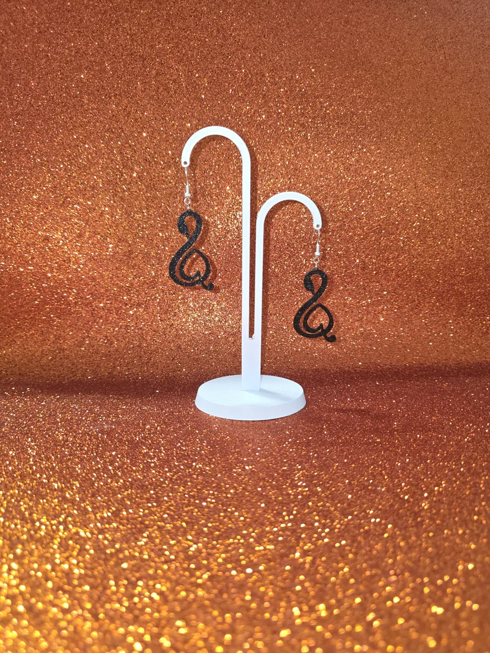 Swan music heart earrings view 3
