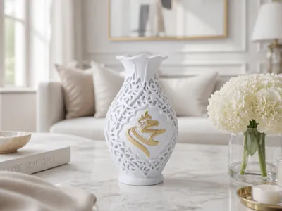 Arabic Style Lace Vase Ornate Middle Eastern Decor
