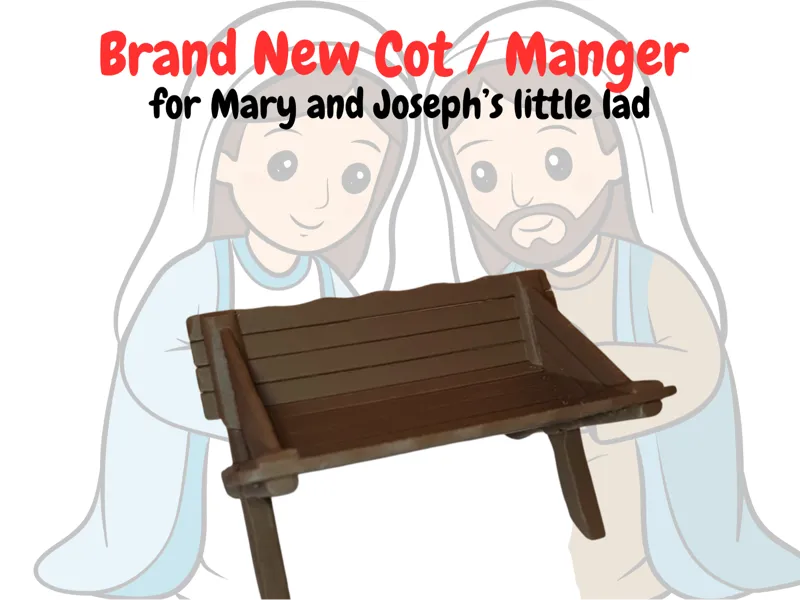 Simple Wooden-Style Manger - Christmas Nativity