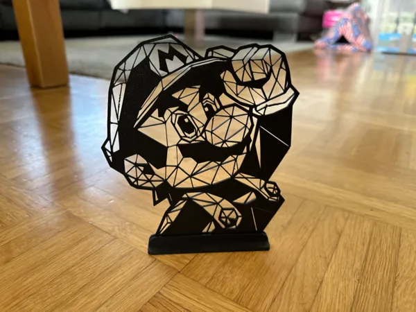 Mario low poly à poser, avec support