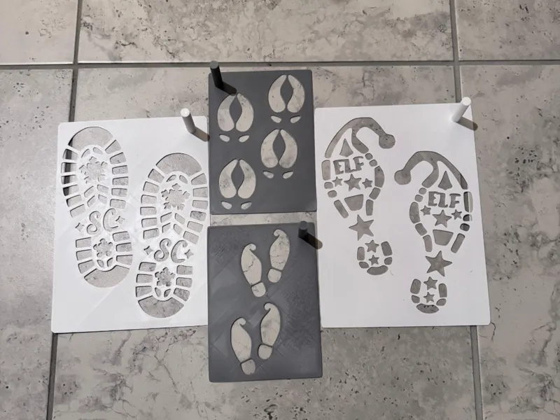 Christmas Footprint Stencil-Santa, Elf & Reindeer