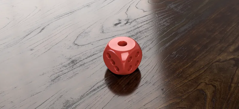 Dice in single material but clear dots