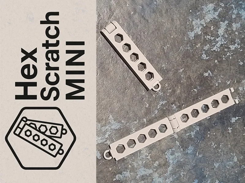 HexScratch Mini – Folding Keychain Back Scratcher