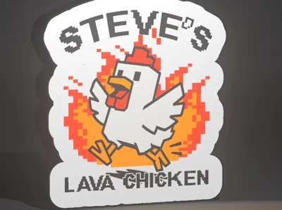 minecraft Steves lava chicken box light
