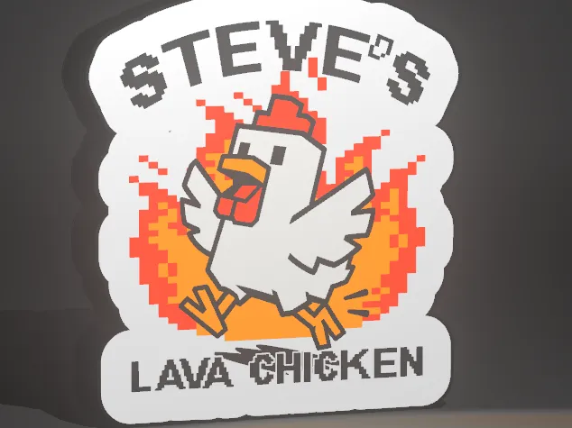 minecraft Steves lava chicken box light