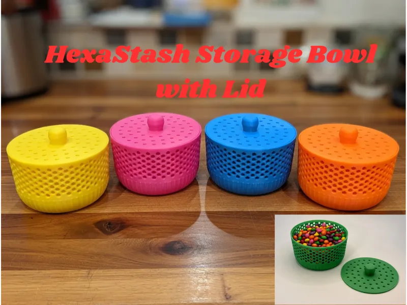 HexaStash Storage Bowl with Lid