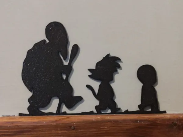 Silhouettes Dragon Ball - Roshi, Goku, Crilin
