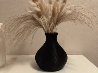Geriffelte Blumenvase/ Vase