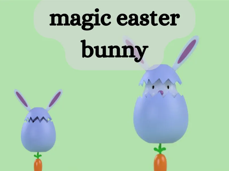 Magic Easter Bunny With Egg Ehell - (NO AMS need)