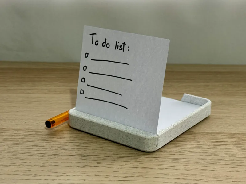 Post-it note holder with pen holder