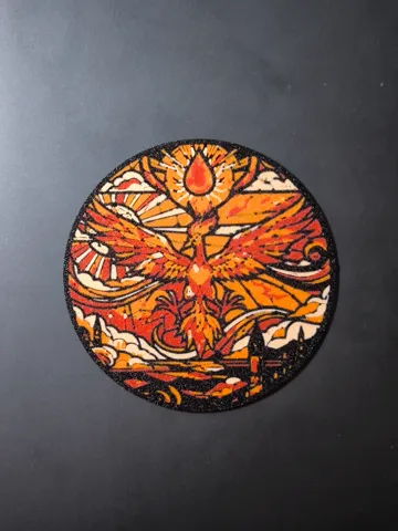 Modelo para impresión 3D: Posavasos Moltres — vista de referencia 2