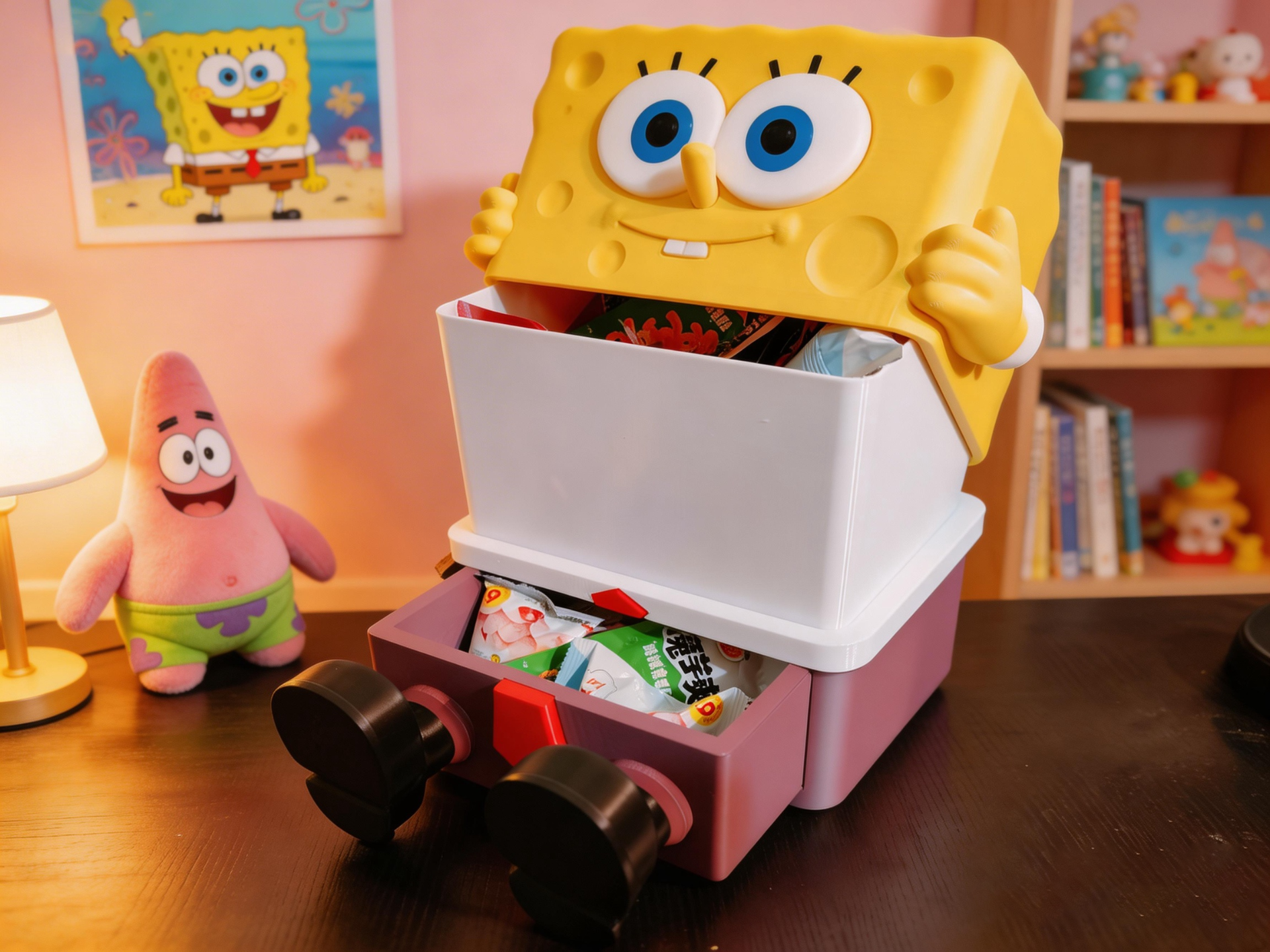 Miniatura 1 do modelo 3D 海绵宝宝收纳盒抽屉分件打印巨能装