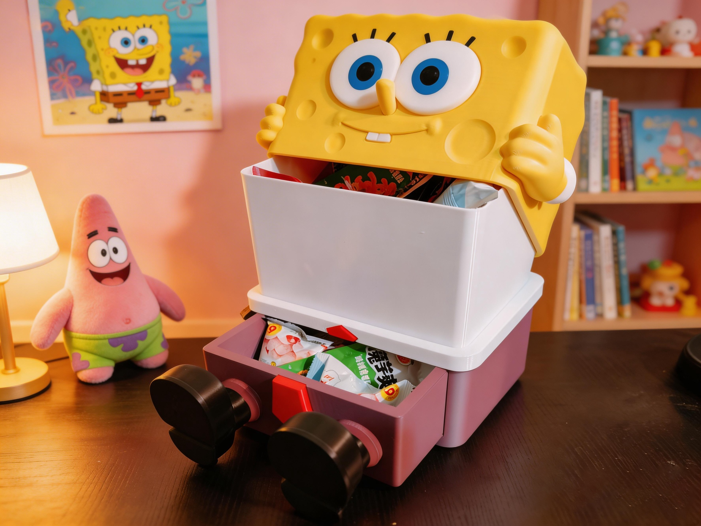 Miniatura 2 do modelo 3D 海绵宝宝收纳盒抽屉分件打印巨能装