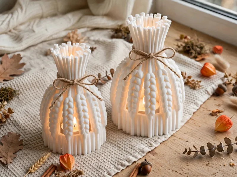 Scandinavian Bundle Sheaf of Wheat Tealight LED
