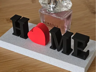 HOME or LOVE Letters with Heart "O" & stand