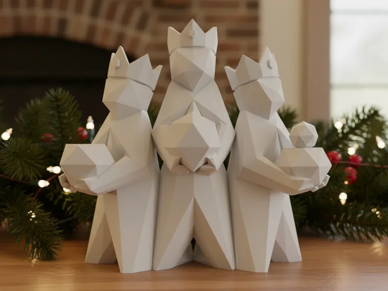Geometric Wise Men Gift Bearers