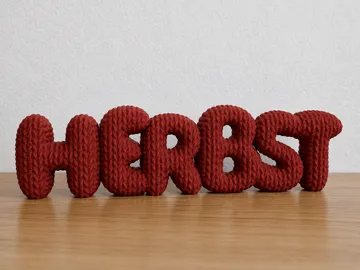 Modelo para impresión 3D: Herbst gestrickt - Schriftzug — vista de referencia 3
