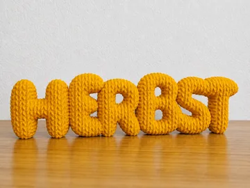 Modelo para impresión 3D: Herbst gestrickt - Schriftzug — vista de referencia 4