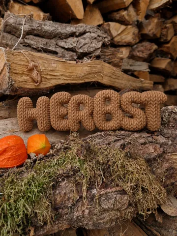 Modelo para impresión 3D: Herbst gestrickt - Schriftzug — vista de referencia 2