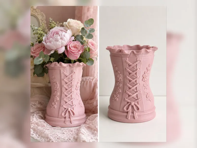Pink Corset Lace Vase