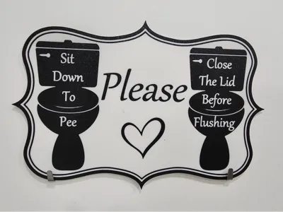 Customisable Bathroom Sign Sit Down & Close Lid