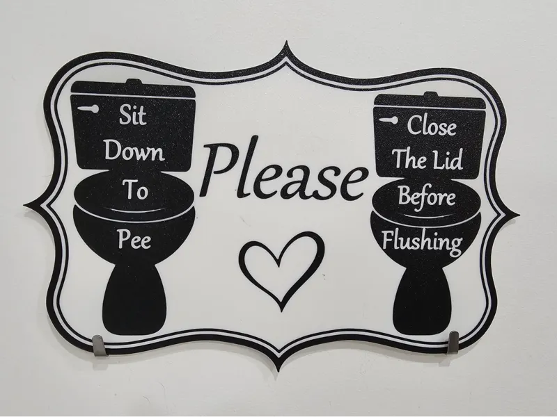 Customisable Bathroom Sign Sit Down & Close Lid