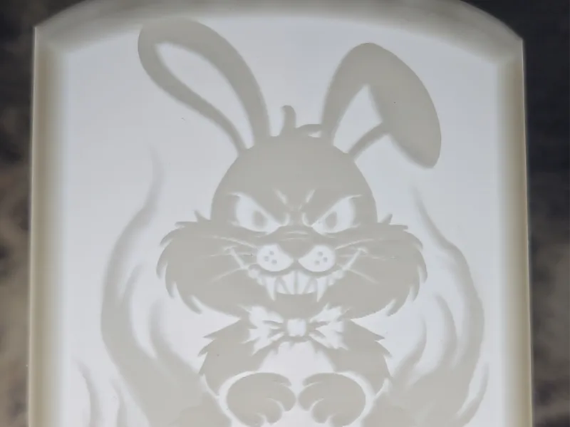 Evil Bunny Easter Lithophane Tea Light Ornament