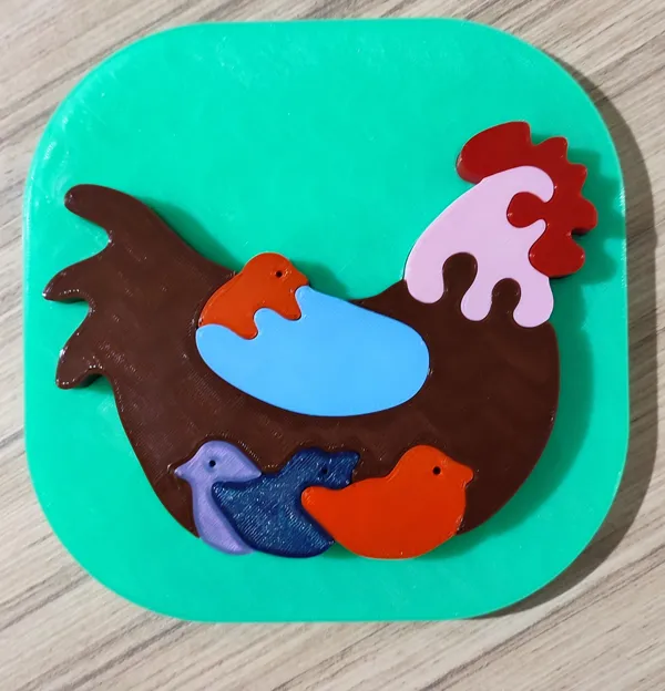 Puzzle poule pour enfants