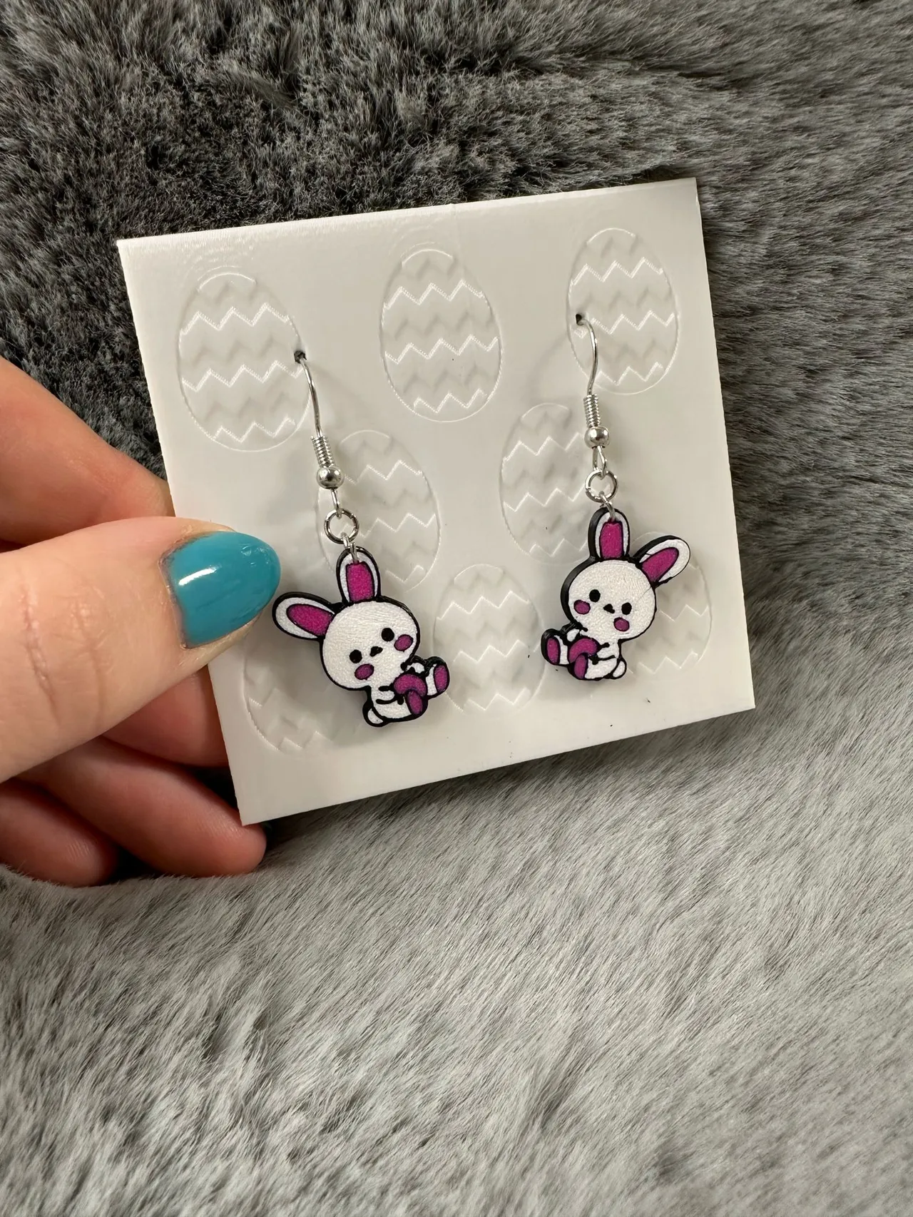 easter bunny earring view 2