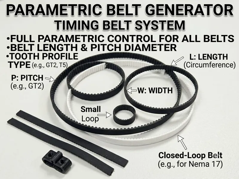 Parametric Belt Generator (GT2, XL, HTD, T5) 