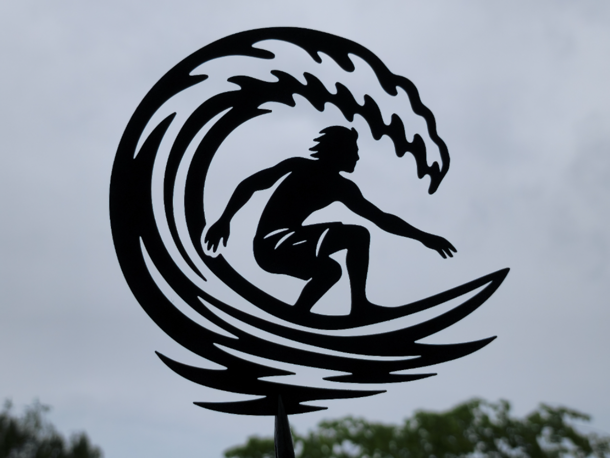 Surfing Wave 2D Wall Art