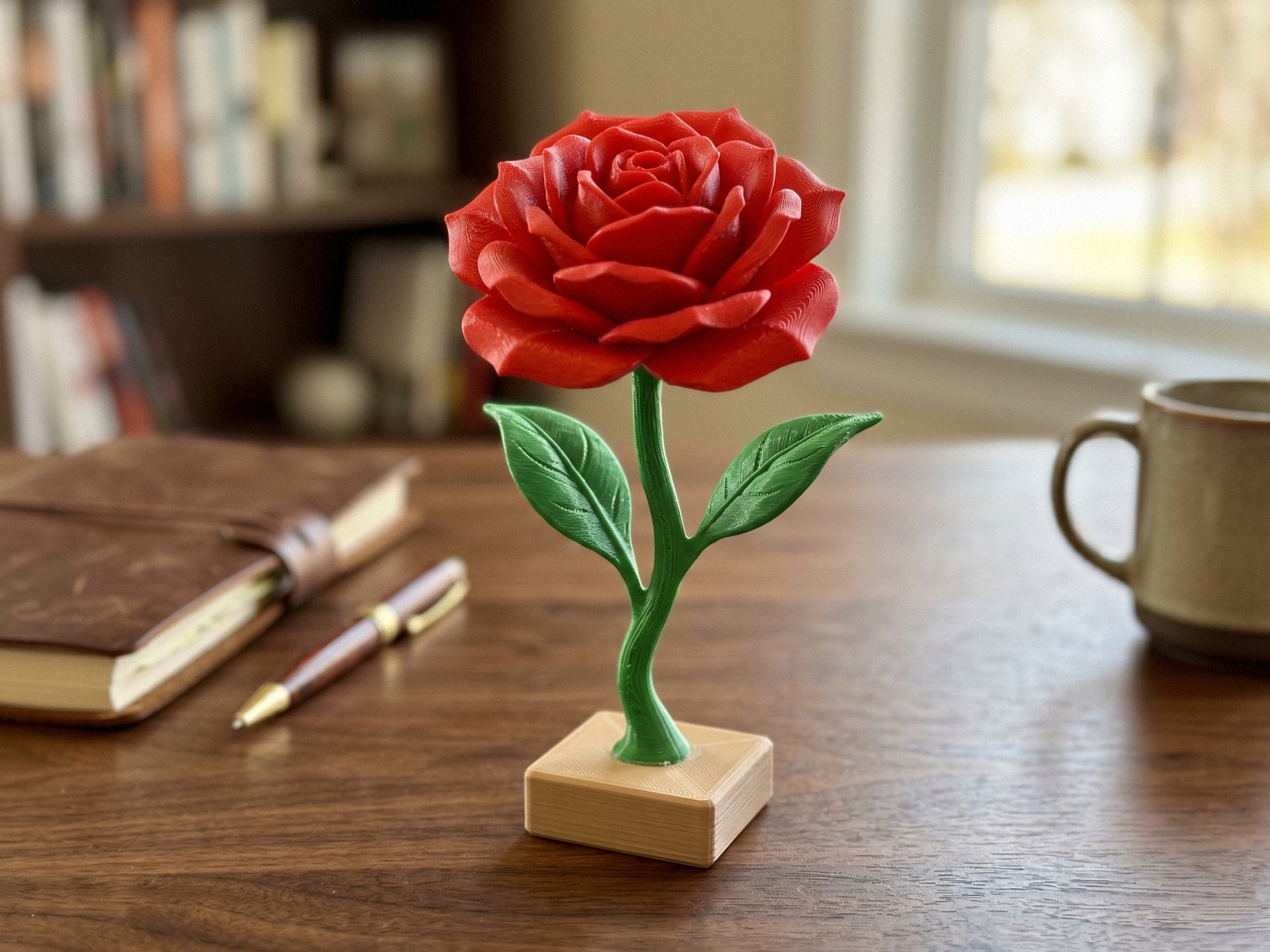 Miniatura 3 do modelo 3D Rose Flower – Decorative Floral Model 3D Printing
