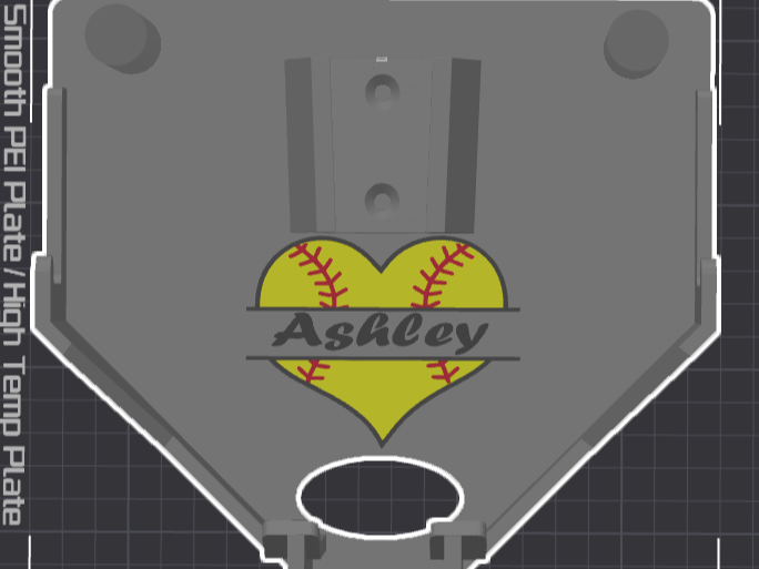 Dugout Organizer System Softball Heart with Name 1
