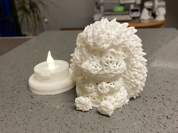 Lampe hérisson pour bougie chauffe-plat