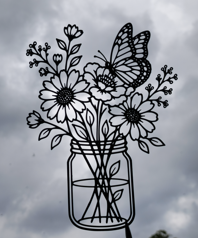 Miniatura 2 do modelo 3D Butterfly Flower Bouquet Wall Art