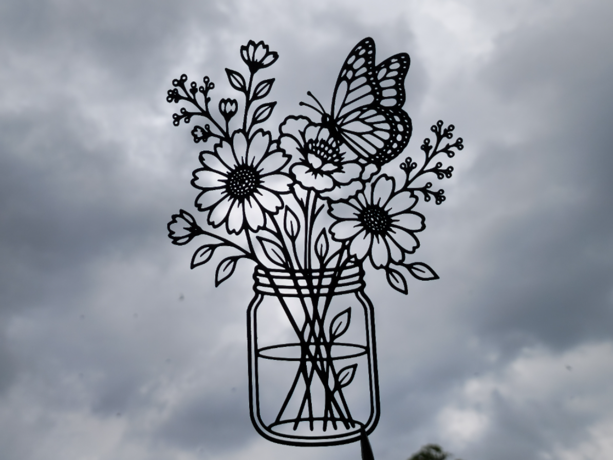 Butterfly Flower Bouquet Wall Art