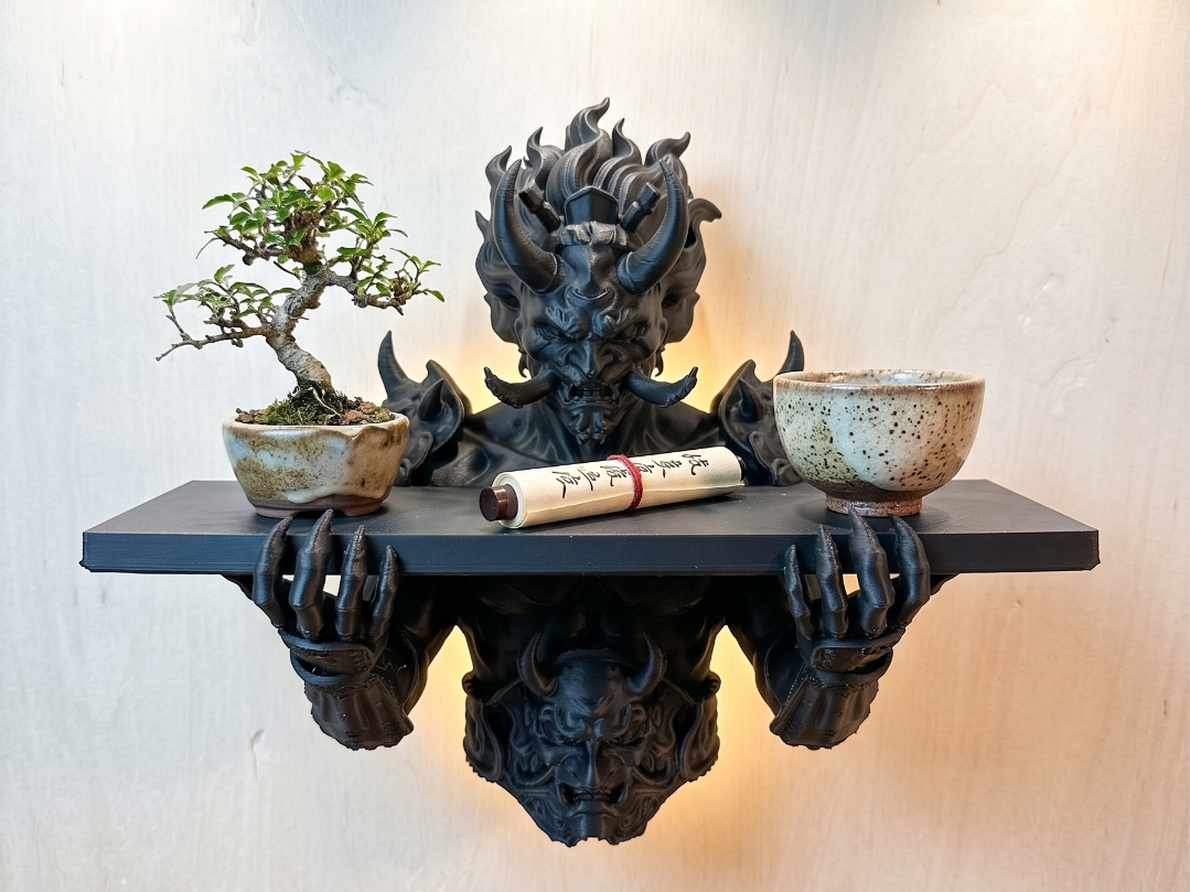 Japanese Oni Demon Wall Shelf