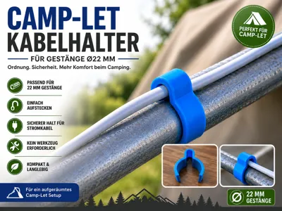 Camp-Let Cable Clip for Ø22 mm Pole