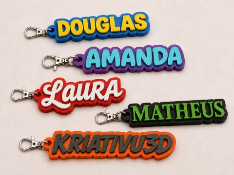 Soporte: Porta-Chaves com Nome Personalizável — referencia de MakerWorld