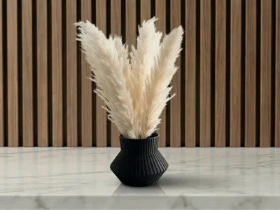 Architectural Ribbed Vase