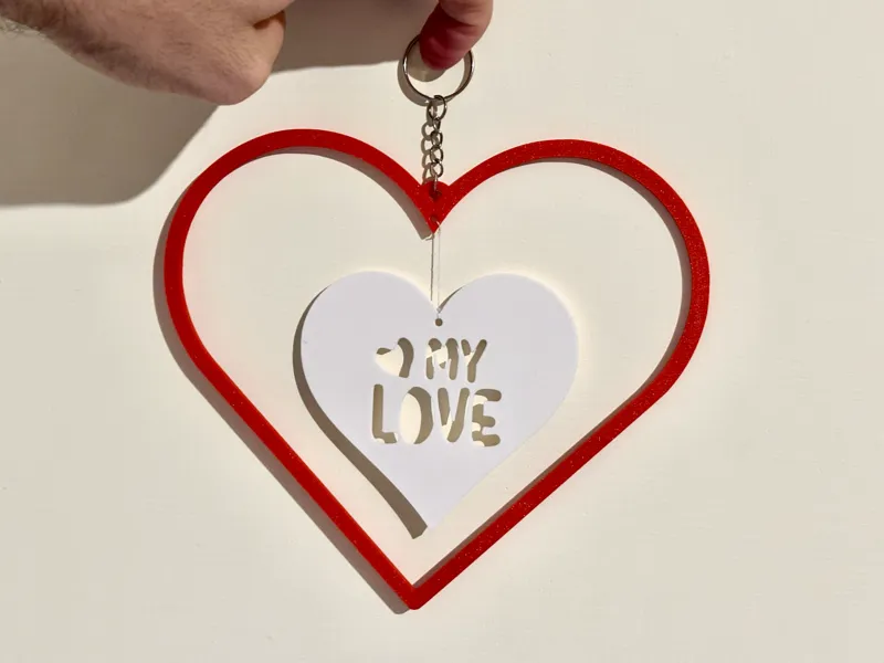 Silhouette Cuore Sospeso " My Love "