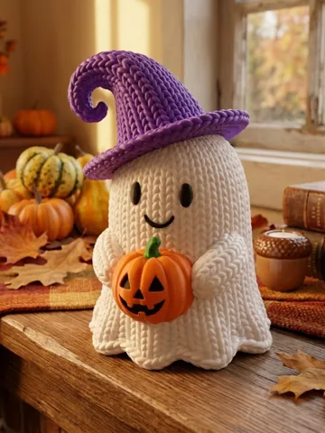 Adorno temático: Knitted Halloween Ghost — vista de referencia 2