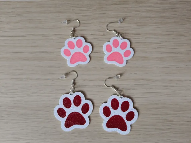 Boucles d'Oreilles Patte de Chat