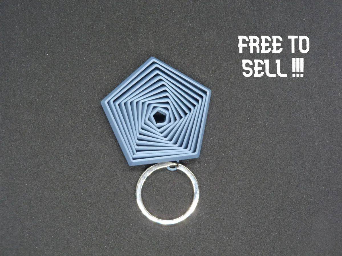 Porte-clés fidget pentagone à anneaux